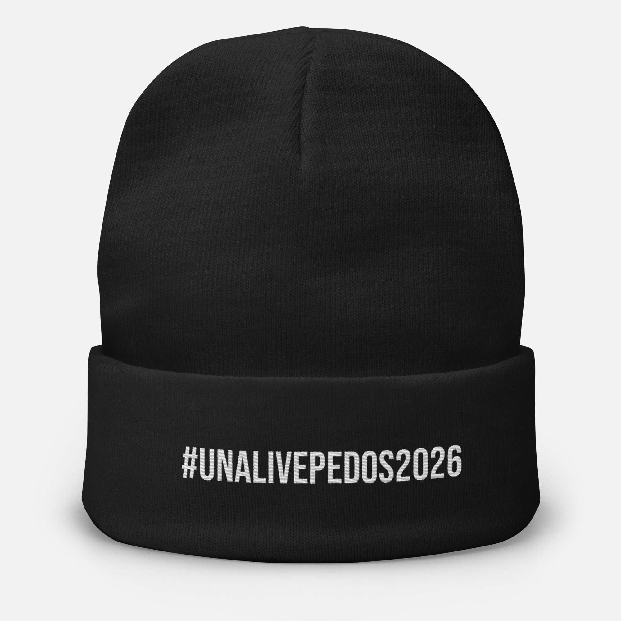 Unalive Pedos Epstein Files Embroidered Beanie